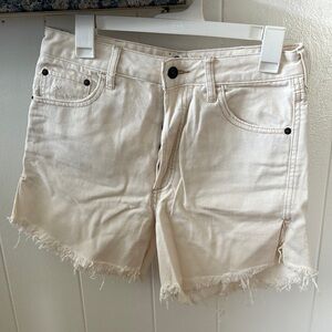 Women's Cream Denim Shorts